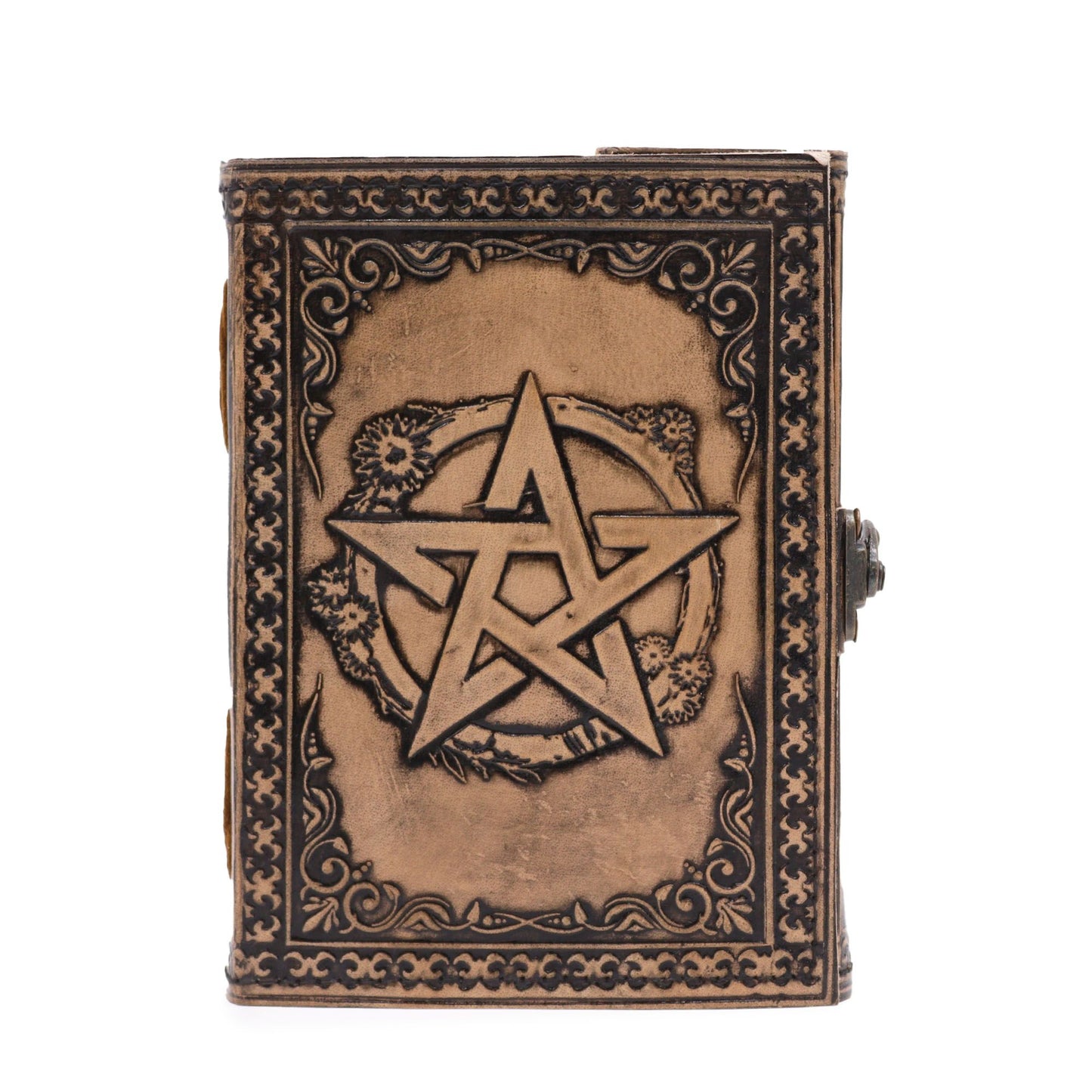 Pentacle Antique Grey Leather Notebook