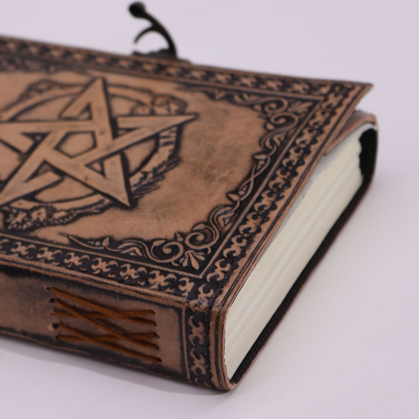 Pentacle Antique Grey Leather Notebook