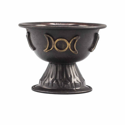 Antique Copper Ritual Chalice Triple Moon
