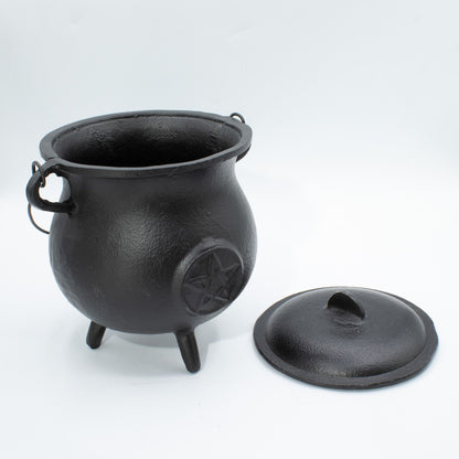 Extra Huge Cast Iron Cauldron with Pentagram