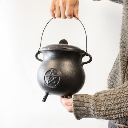 Extra Huge Cast Iron Cauldron with Pentagram
