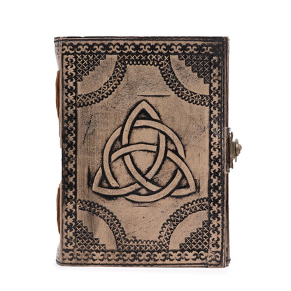 Triquetra Antique Grey Leather Notebook