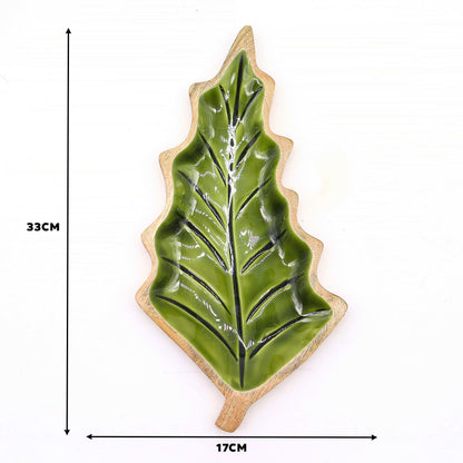 Lost in the Forest -  Enamel Leaf Wooden Bowl