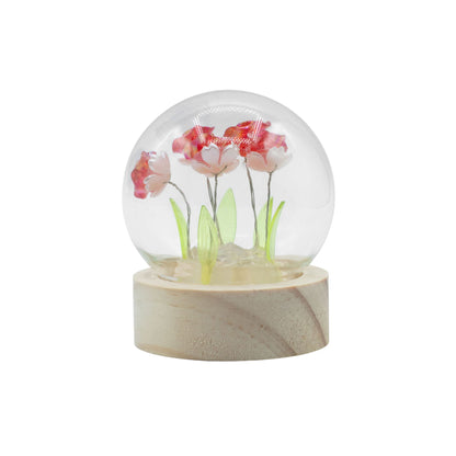 Floral Glow Garden Dome - 5 Red Roses