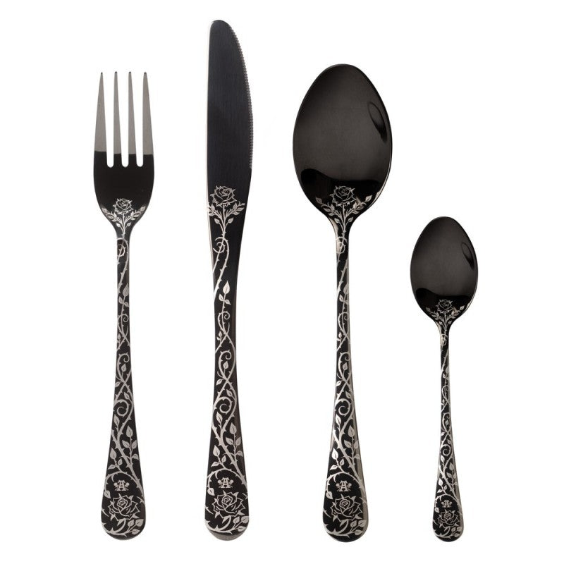 Black Rose Briar Cutlery Set