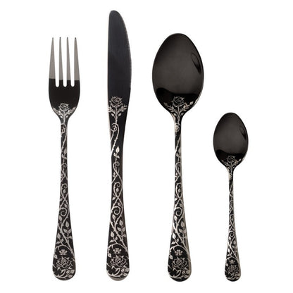 Black Rose Briar Cutlery Set