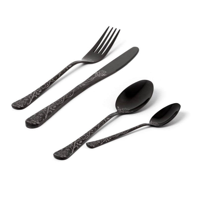 Black Rose Briar Cutlery Set
