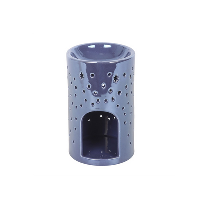 Iridescent Purple Moon Pillar Oil Burner and Wax Warmer