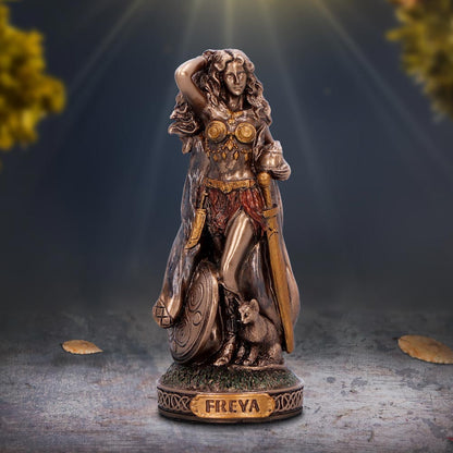 Freya Goddess of Love and Fertility Mini Bronze Figurine