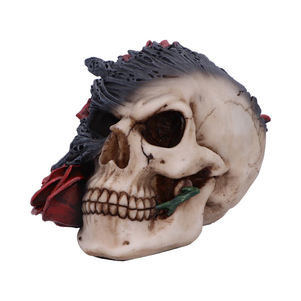 Soul Rose Skull Figurine