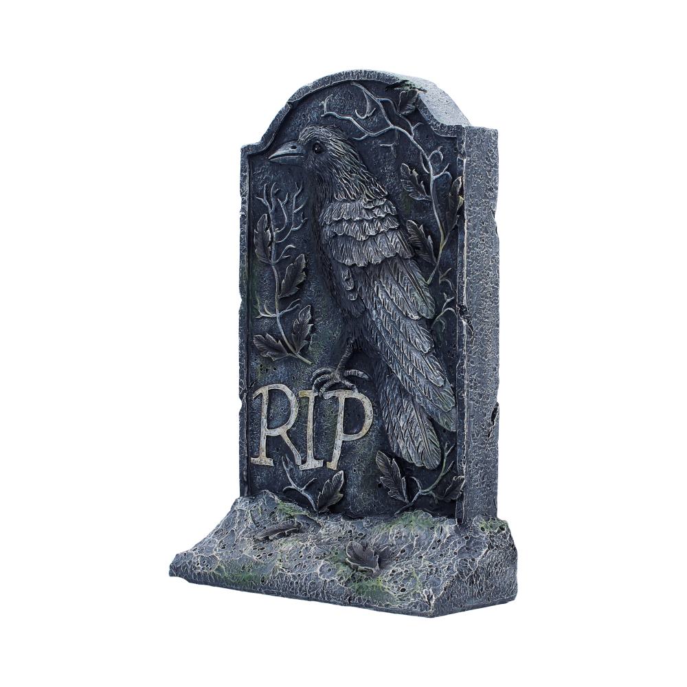 The Last Perch Gothic Raven Gravestone Figurine