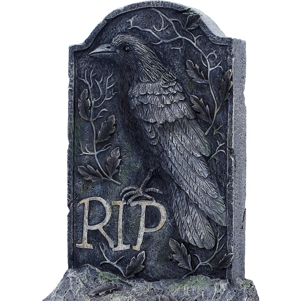 The Last Perch Gothic Raven Gravestone Figurine