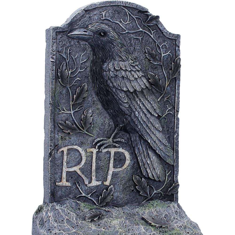 The Last Perch Gothic Raven Gravestone Figurine