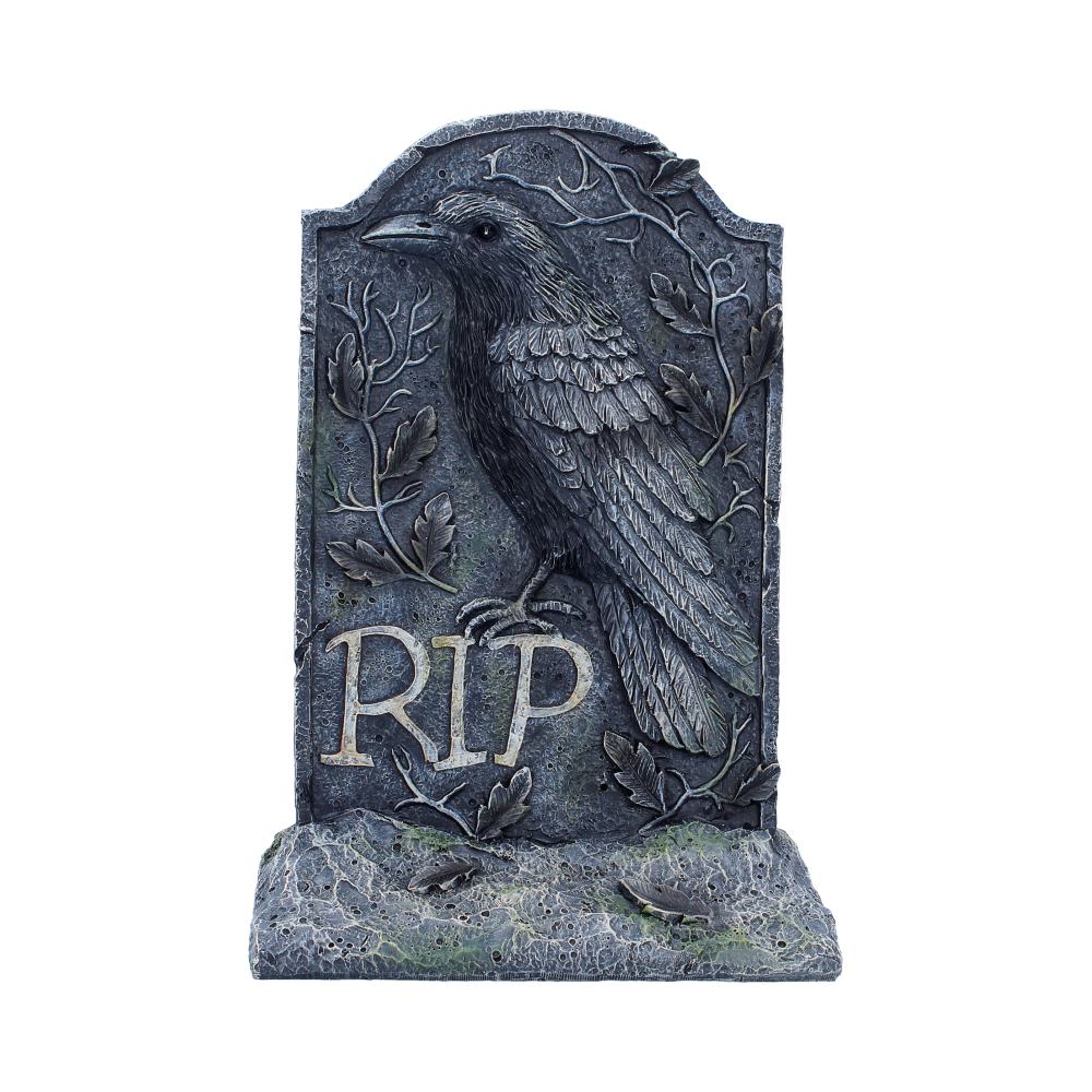 The Last Perch Gothic Raven Gravestone Figurine