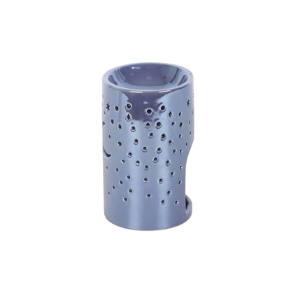 Iridescent Purple Moon Pillar Oil Burner and Wax Warmer