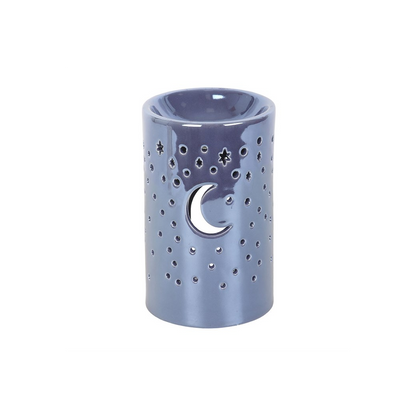 Iridescent Purple Moon Pillar Oil Burner and Wax Warmer