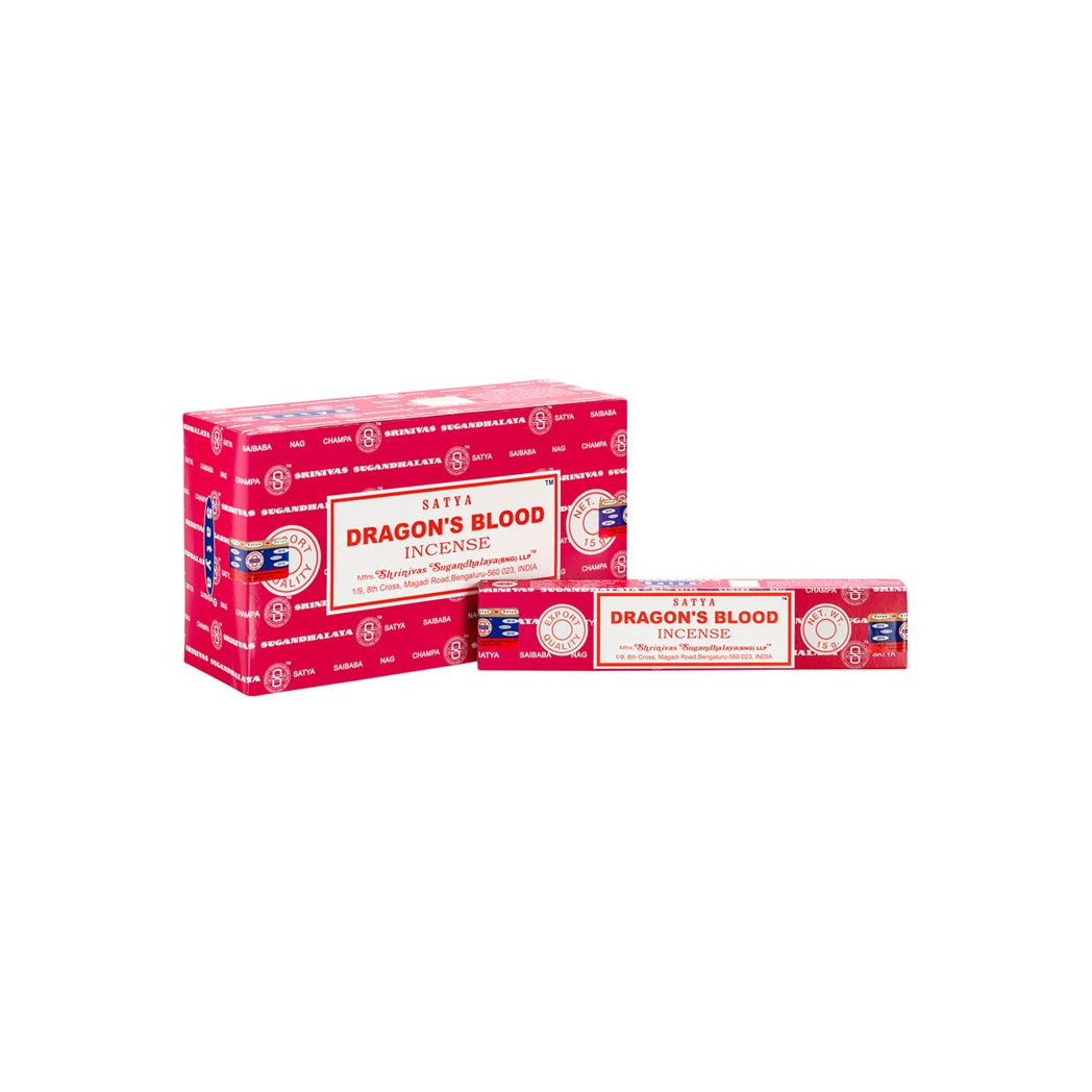 Set of 12 Packets of Dragon's Blood Incense Sticks by Satya
