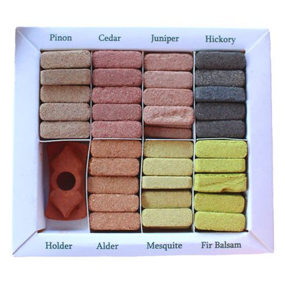 70 Incense Smudge Bricks and Burner - Earthy Himalaya