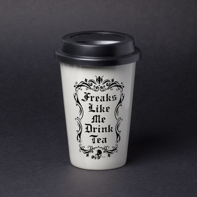Freaks Like Me Drink Tea Travel Mug