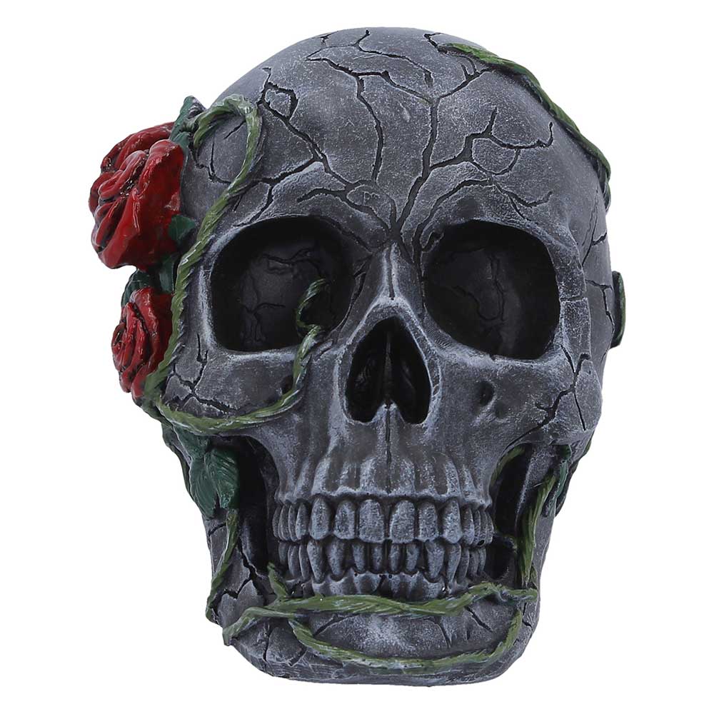 Twilight Bloom Gothic Skull Figurine