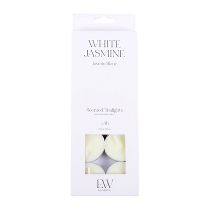 Pack of 10 White Jasmine Scented Tealights