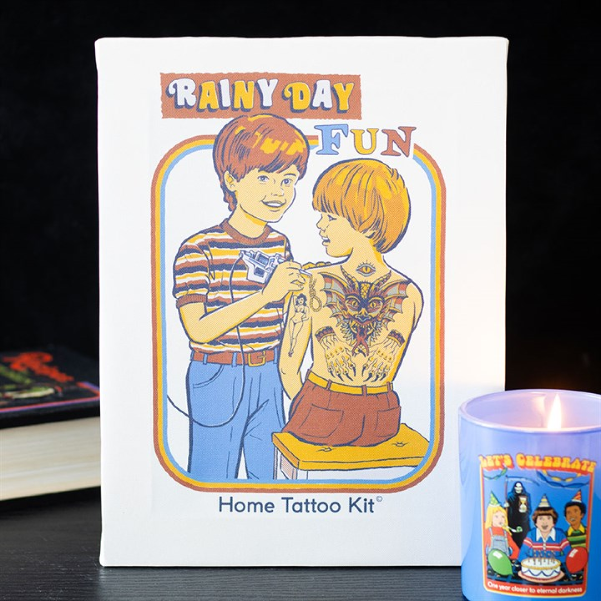 Rainy Day Fun Canvas Plaque by Steven Rhodes