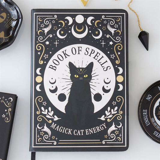 Black Cat Magick Book of Spells A5 Notebook with Pen (PRE ORDER)