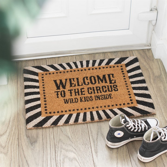 Black Welcome to the Circus Doormat
