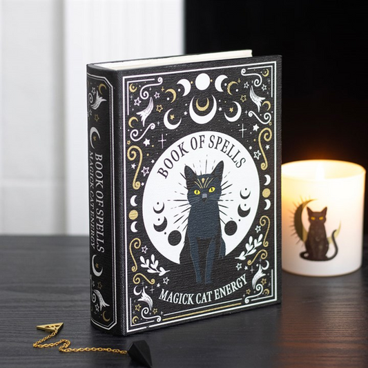 Black Cat Magick Book of Spells Shaped Storage Box (PRE-ORDER)