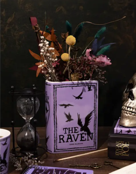The Raven - Large Purple Book Vase