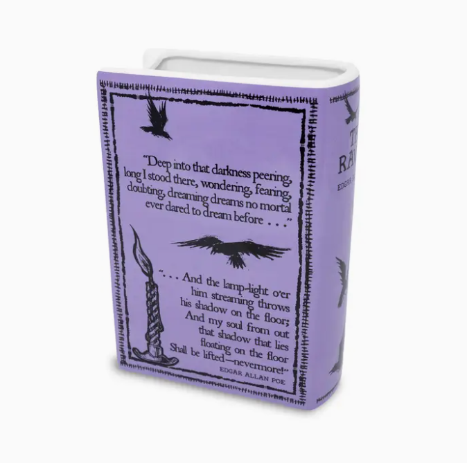 The Raven - Large Purple Book Vase