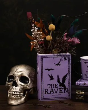 The Raven - Large Purple Book Vase