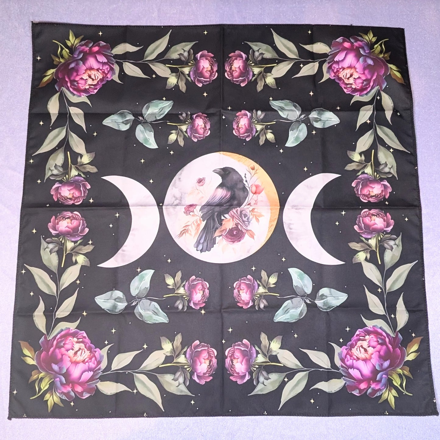 Raven Moon Pink Floral Altar Cloth