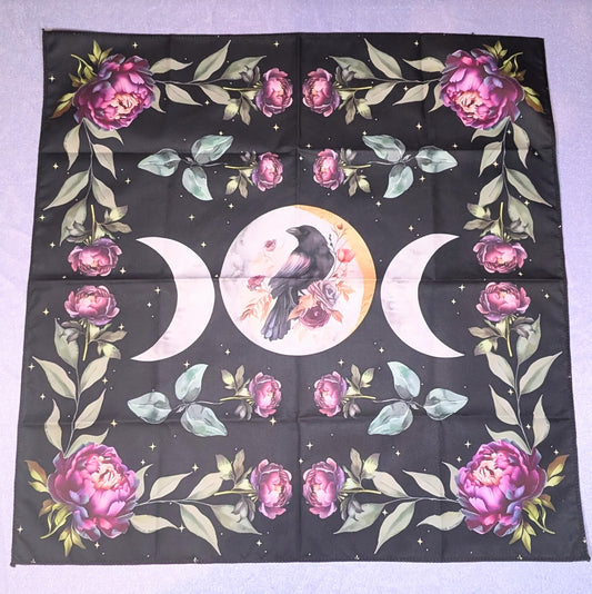 Raven Moon Pink Floral Altar Cloth