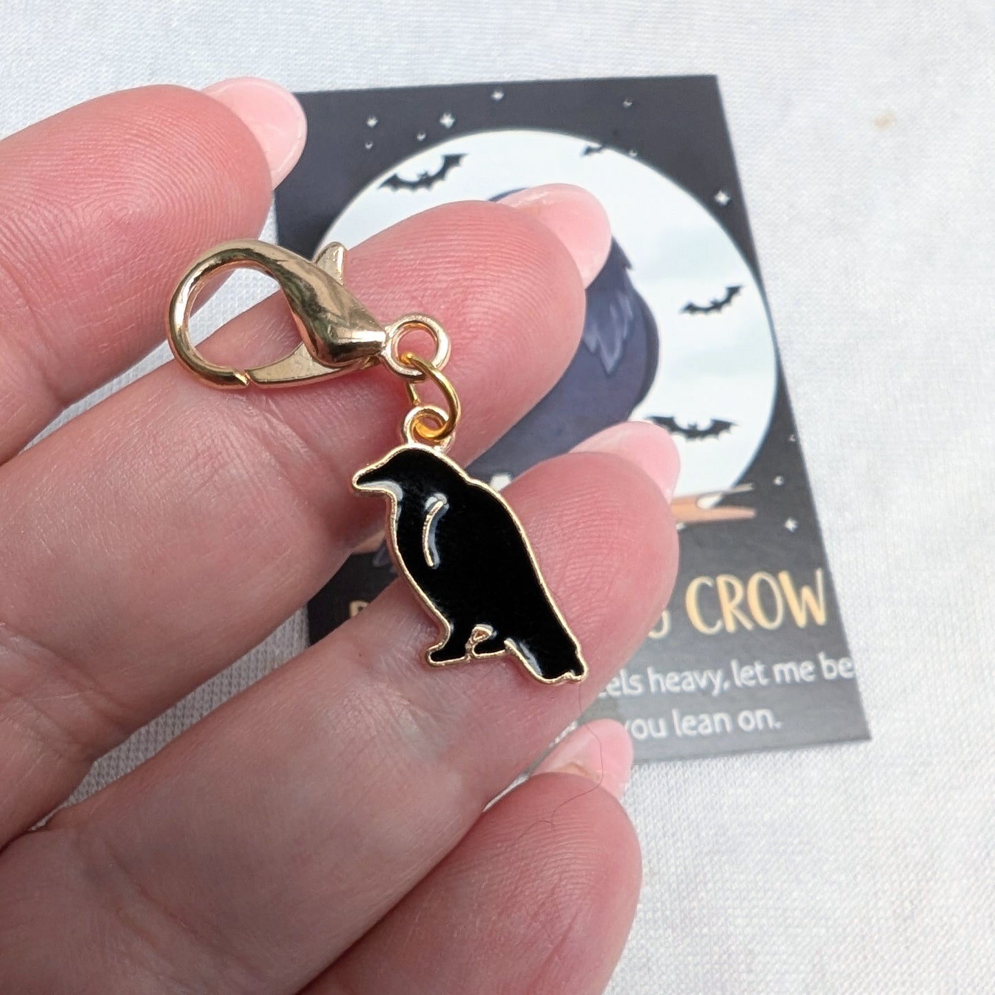 Pocket Hug Crow Charm