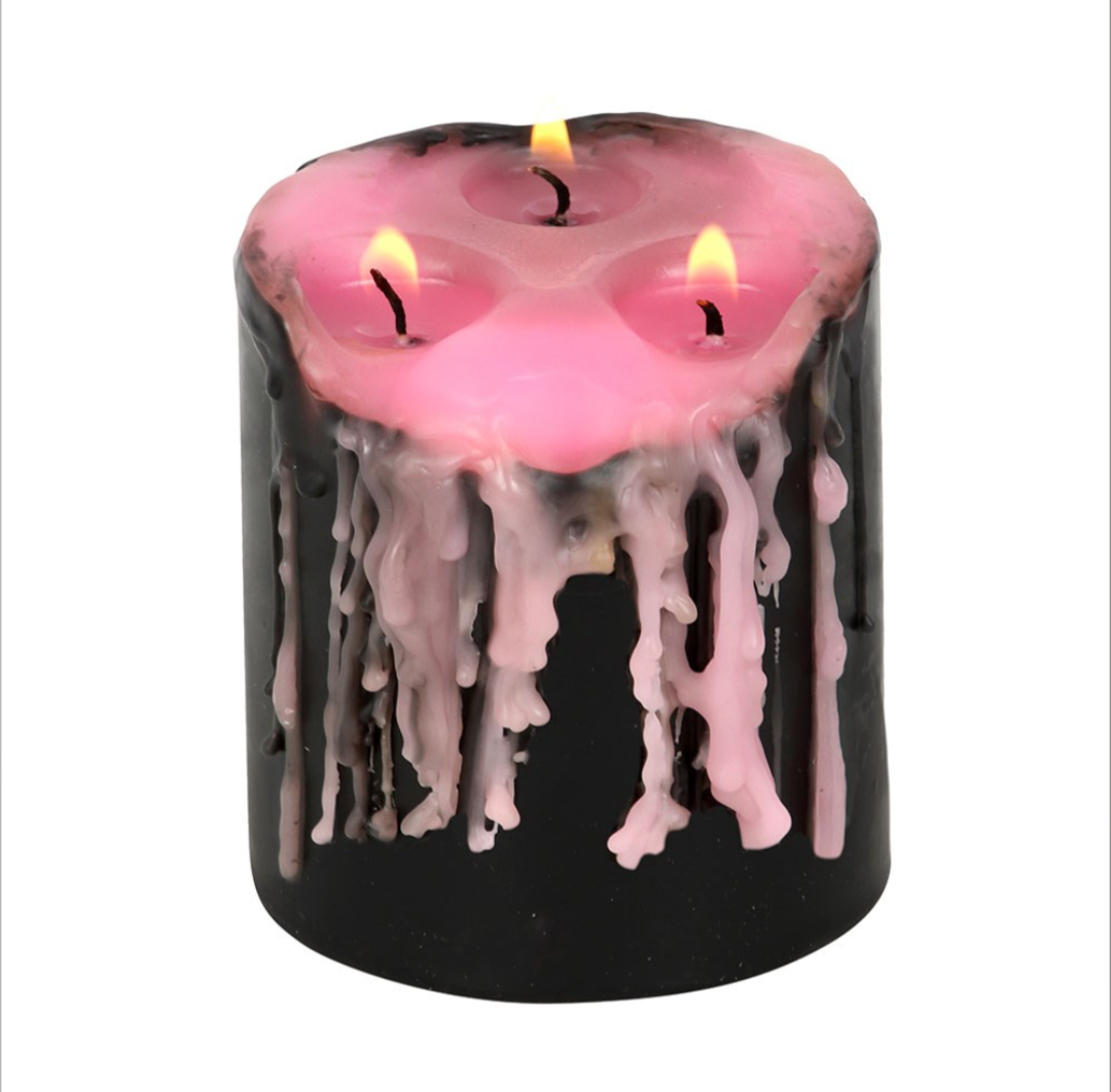 Small Pink Vampire Tears Pillar Candle