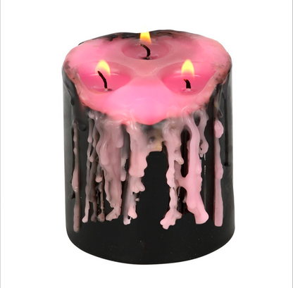 Small Pink Vampire Tears Pillar Candle