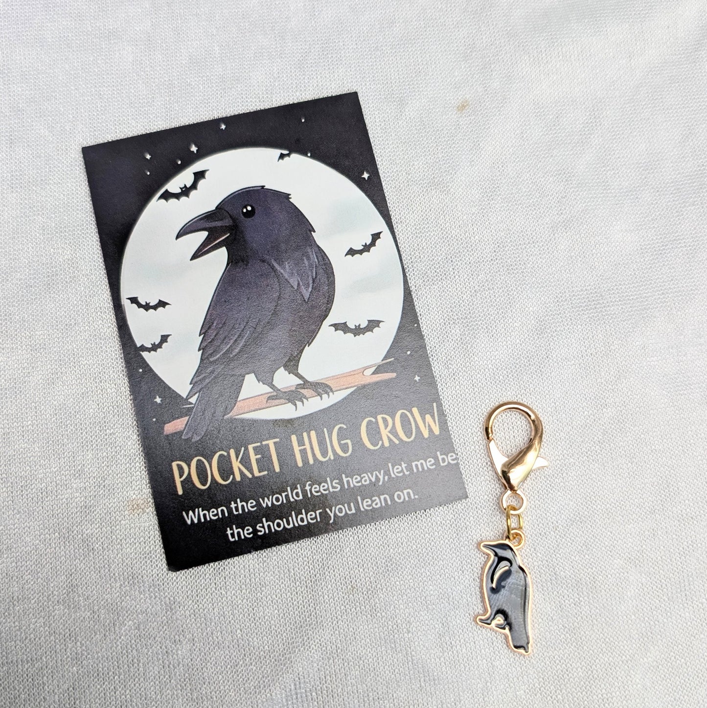 Pocket Hug Crow Charm