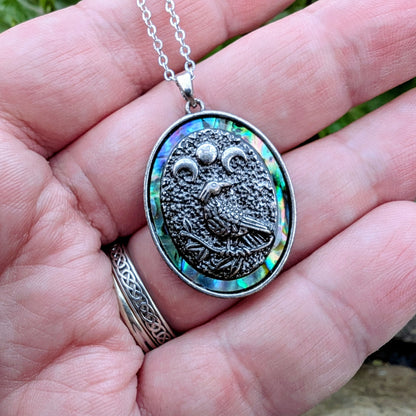 Gothic Raven Abalone Necklace