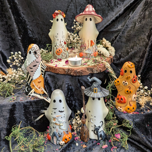 Boo-Who Ghost Figurines - Set of 6