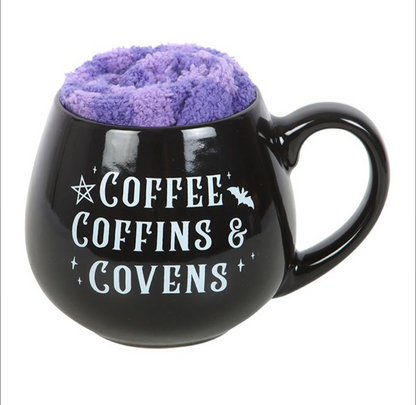 Coffee, Coffins & Covens Mug and Socks Set