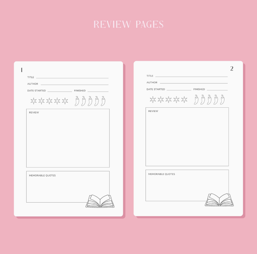 Romantasy Reading Journal – 50 Book Review Notebook