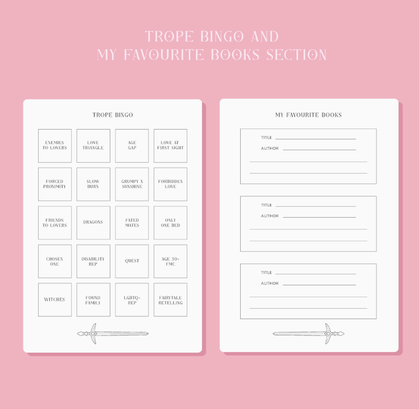 Romantasy Reading Journal – 50 Book Review Notebook