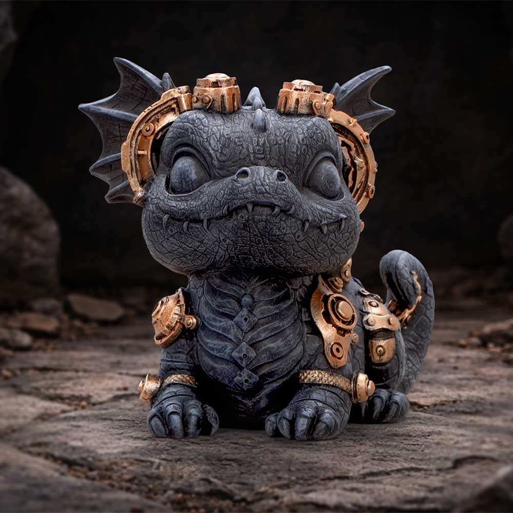 Gearling Black Steampunk Dragon