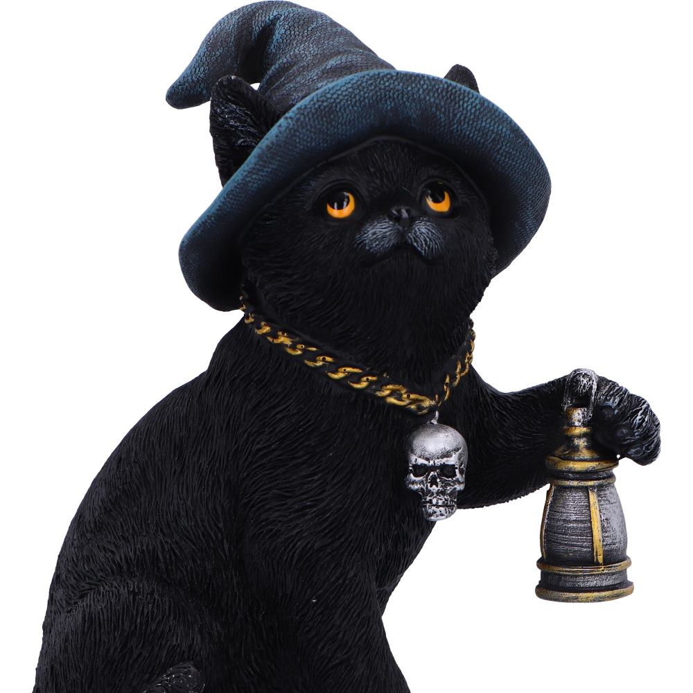 Familiar's Lantern Witch Cat Figurine