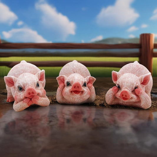 Three Wise Playful Pigs