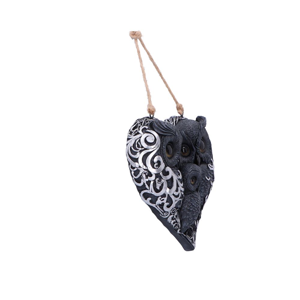 Twilight Trio Owls Hanging Heart Decoration