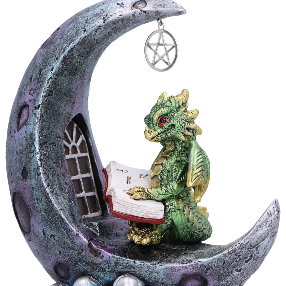 Moonbound Scholar LED Dragon Figurine