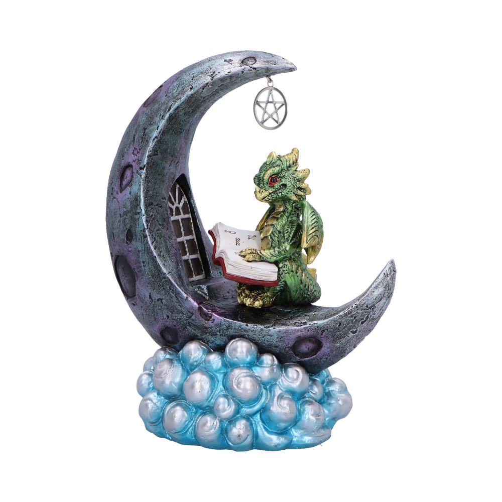 Moonbound Scholar LED Dragon Figurine