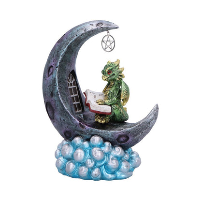 Moonbound Scholar LED Dragon Figurine